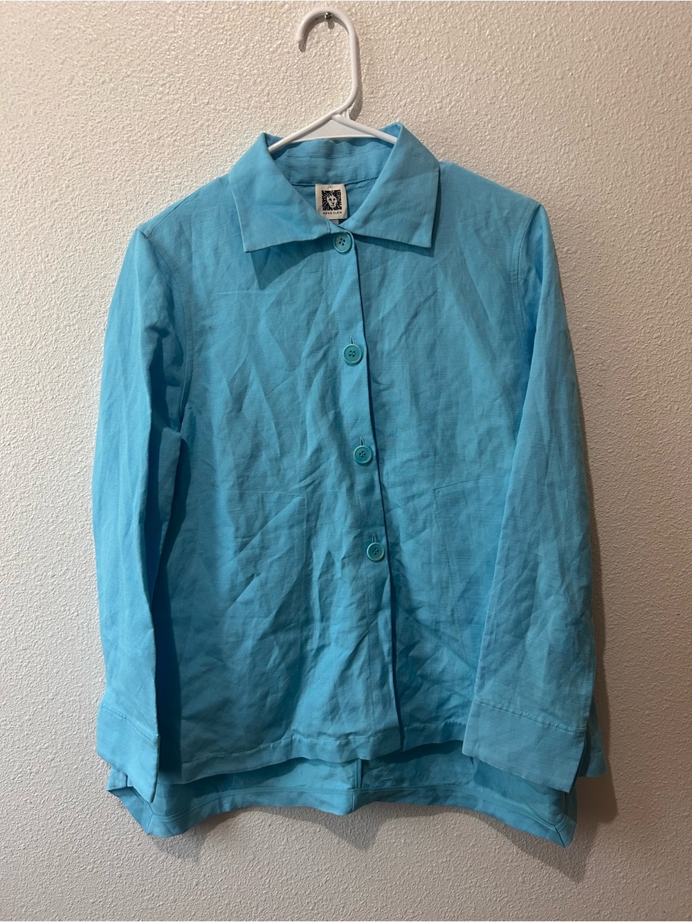 Oversized Sky Blue Button-Up Shirt Jacket